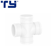 Good Quality PVC Fitting PVC-U Joint Plastic Fitting Drainage GB  Equal 4 Way Pipe Fitting